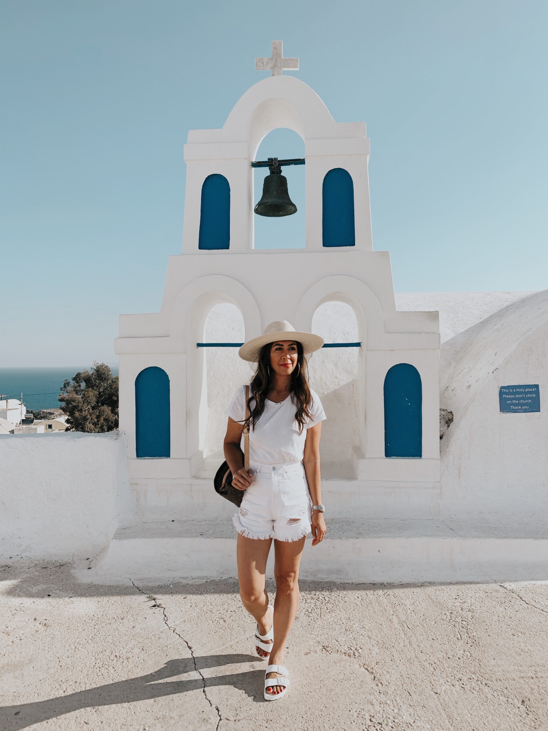 Betty enjoying the view in Santorini, Greece