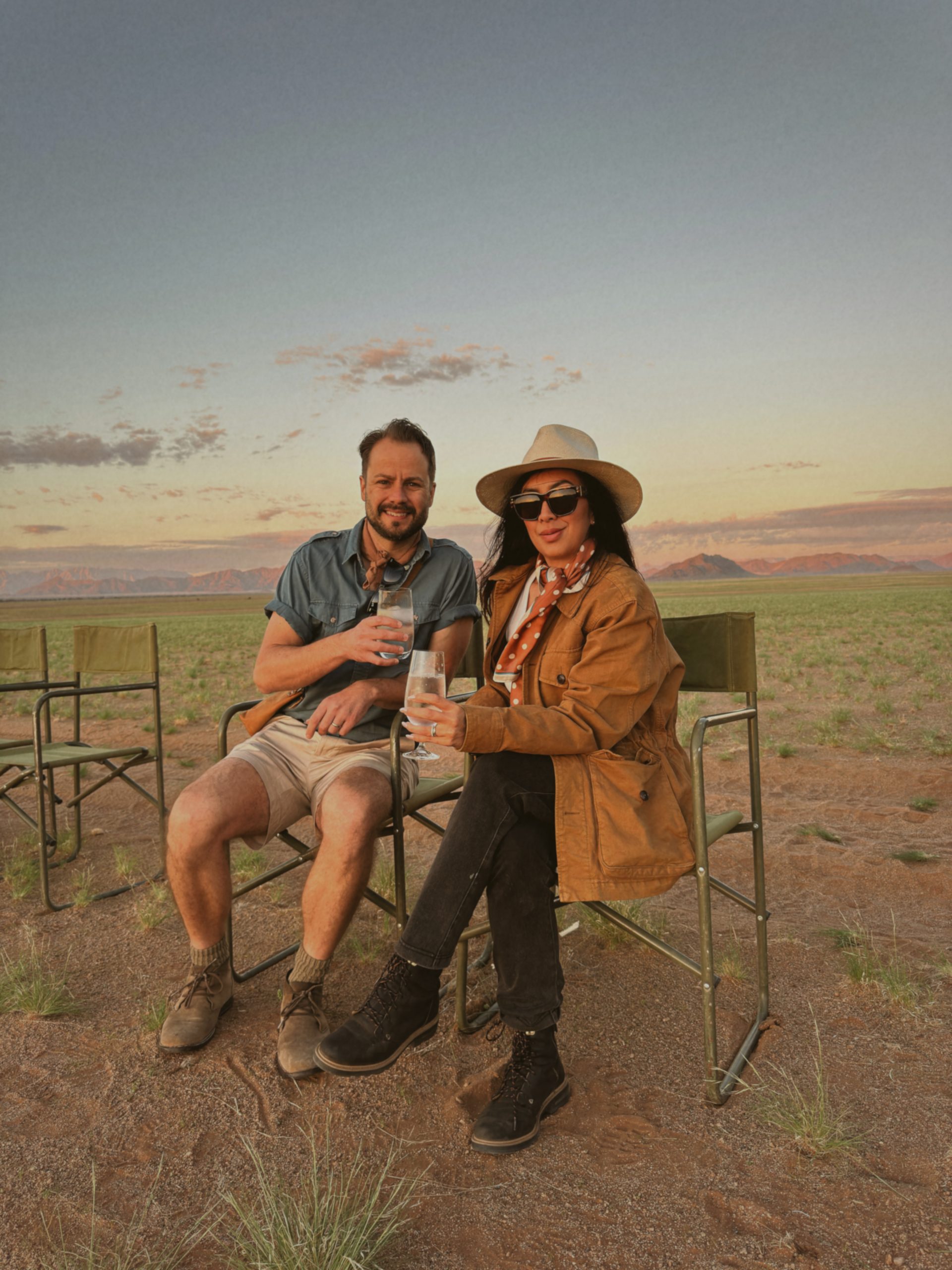 Sundowner at Little Kulala in Namibia