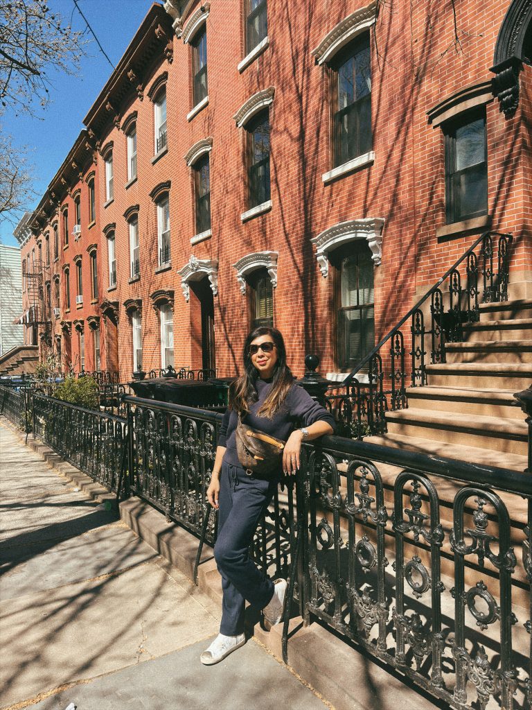walking through brownstone streets Williamsburg Brooklyn neighborhood
