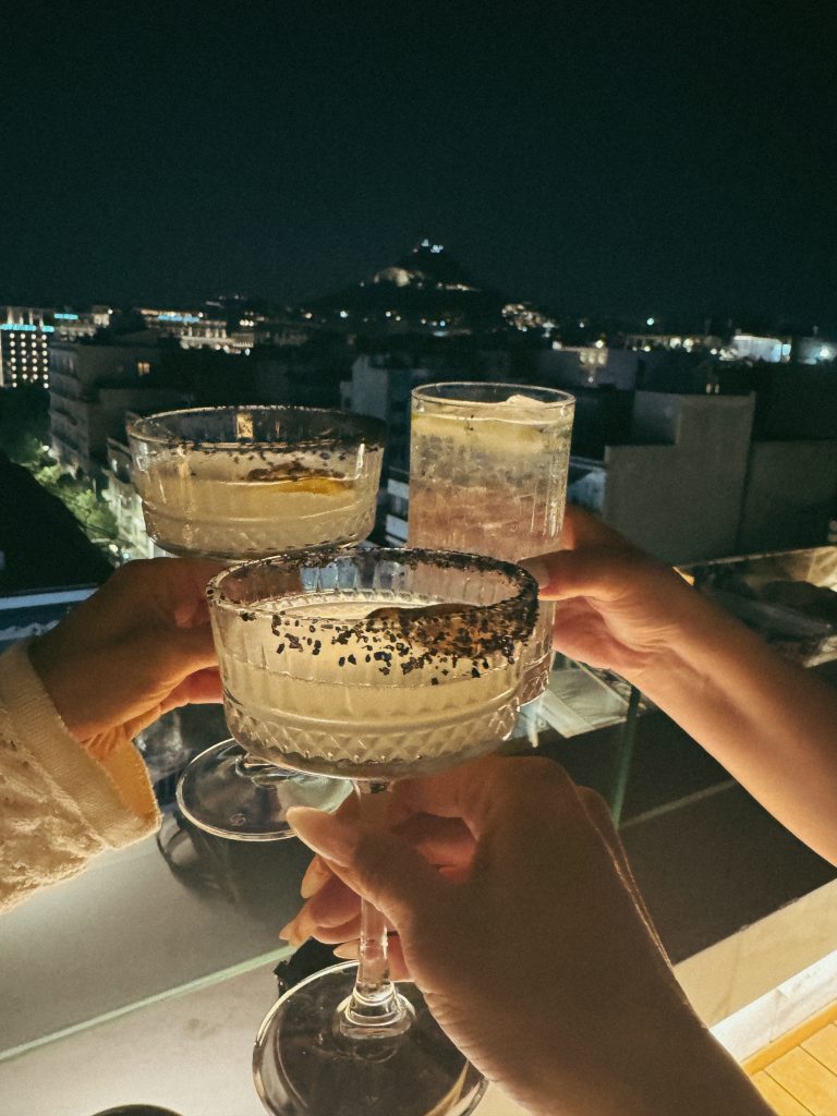Rooftop cocktails in Athens