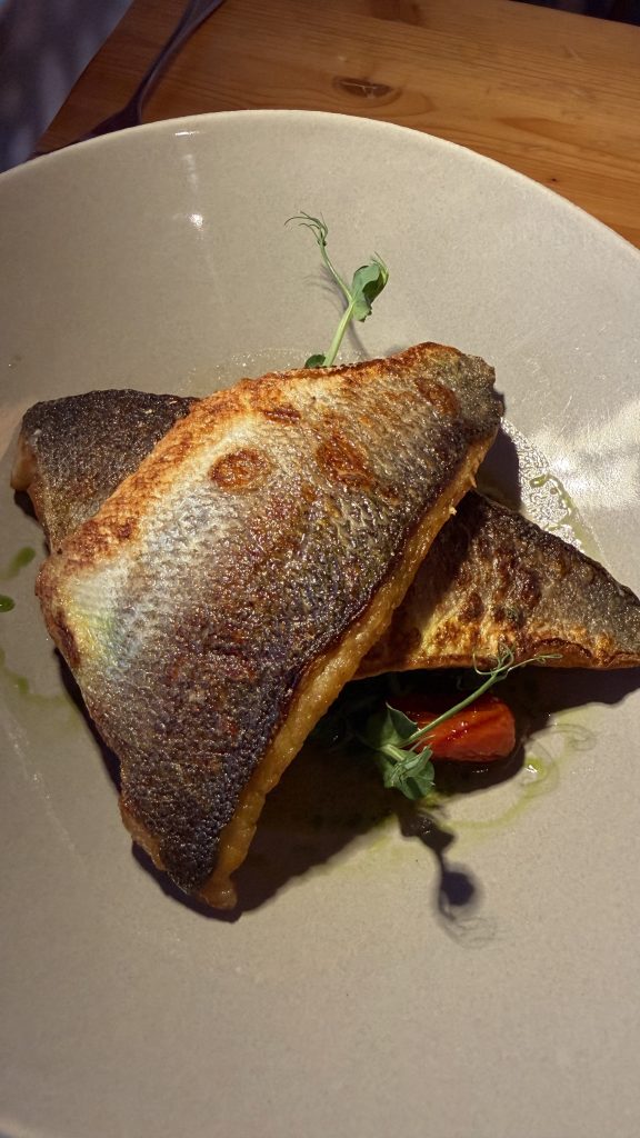 Seabass at Orbis Restaurant Paros